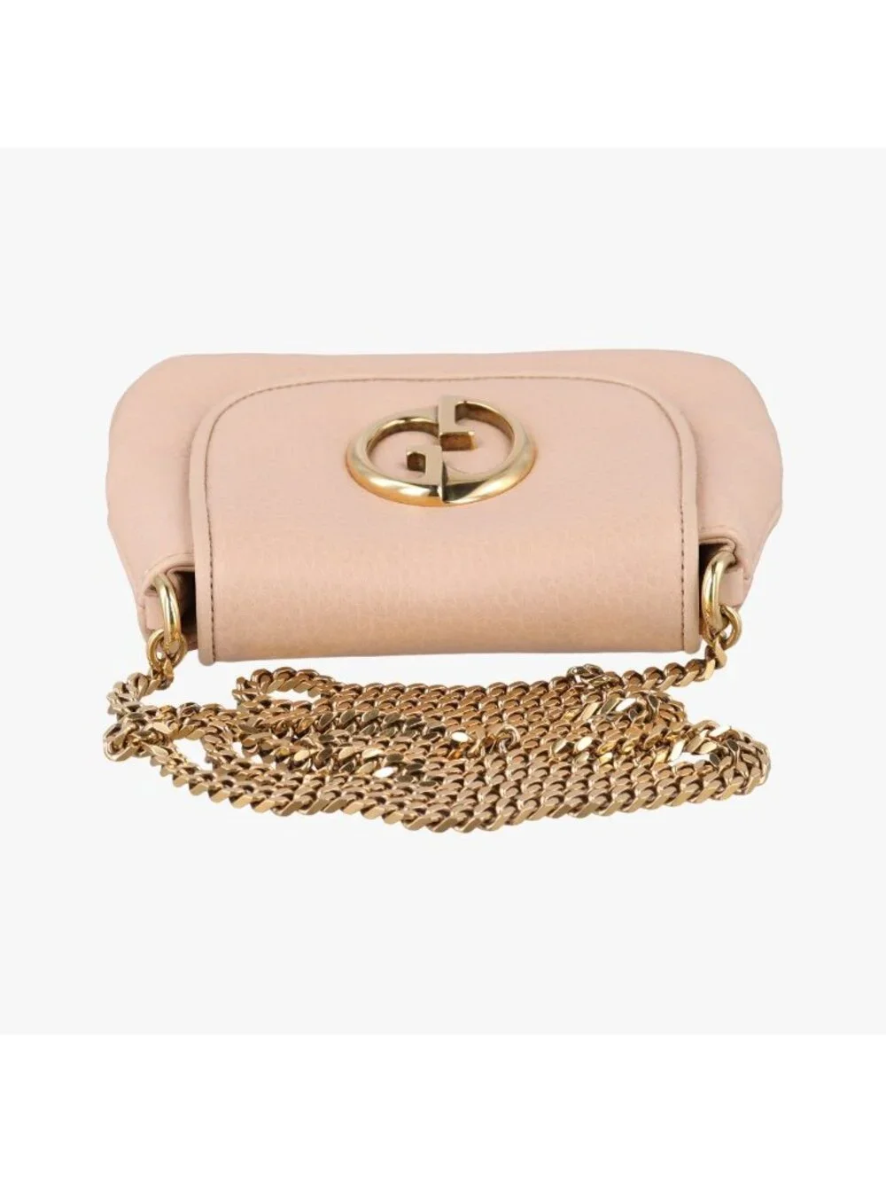 Gucci Double G Gold Pink Leather Shoulder Bag